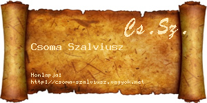 Csoma Szalviusz névjegykártya